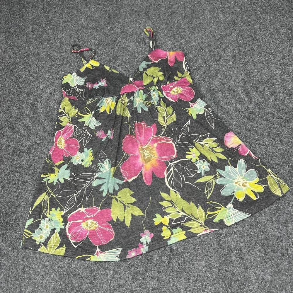 Delia's colorful soft light weight floral babydoll tank top Size Medium